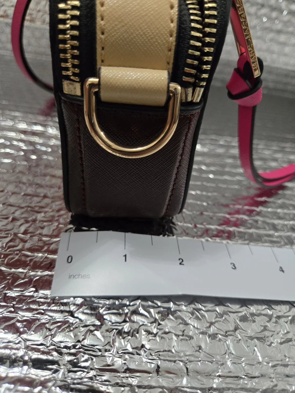 Marc Jacobs Fuchsia Snapshot Double J Crossbody with Gold Hardware